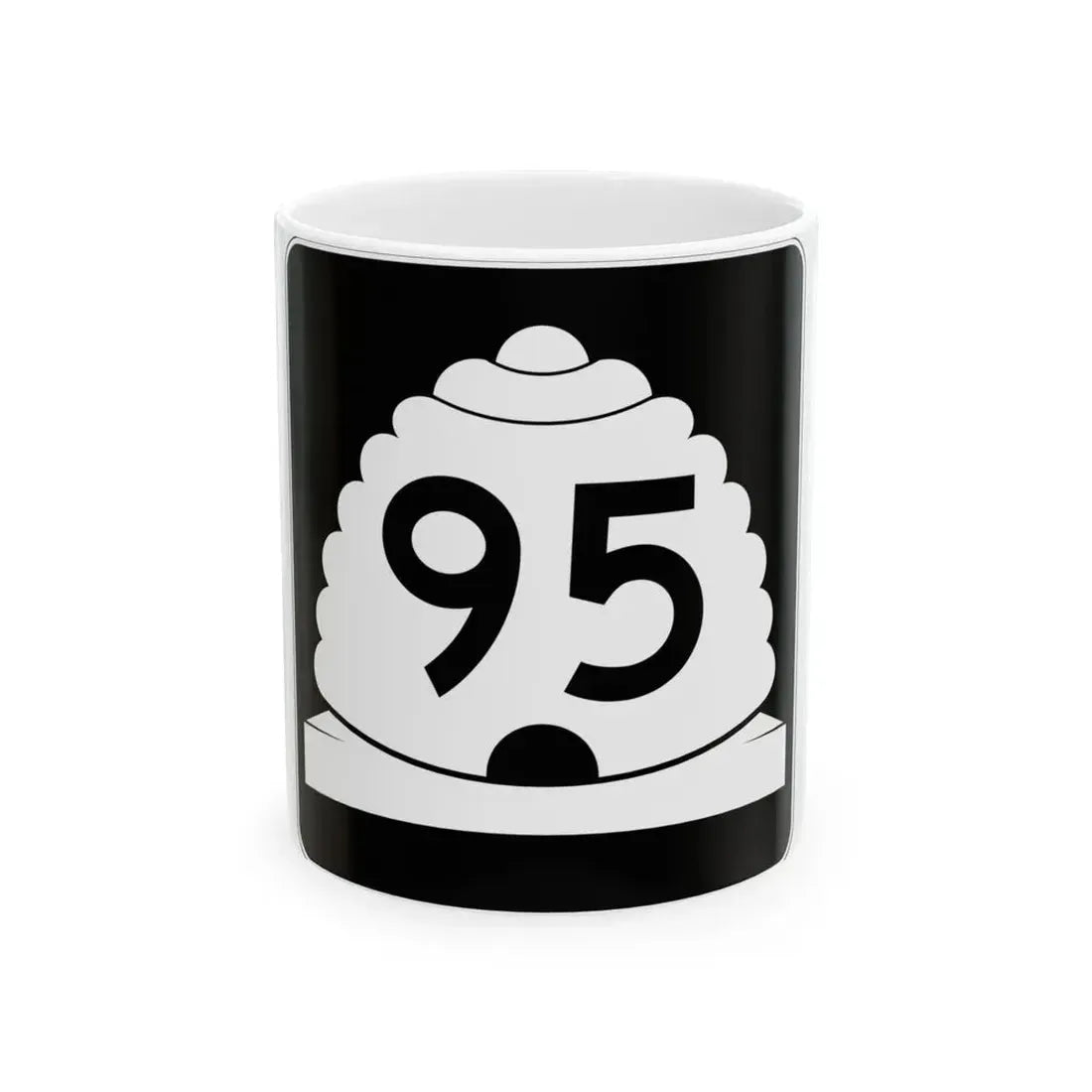 Utah SR 95 (Utah) (Road Sign) White Coffee Mug 11oz - Go Mug Yourself