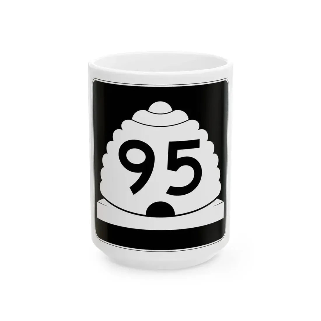 Utah SR 95 (Utah) (Road Sign) White Coffee Mug 15oz - Go Mug Yourself