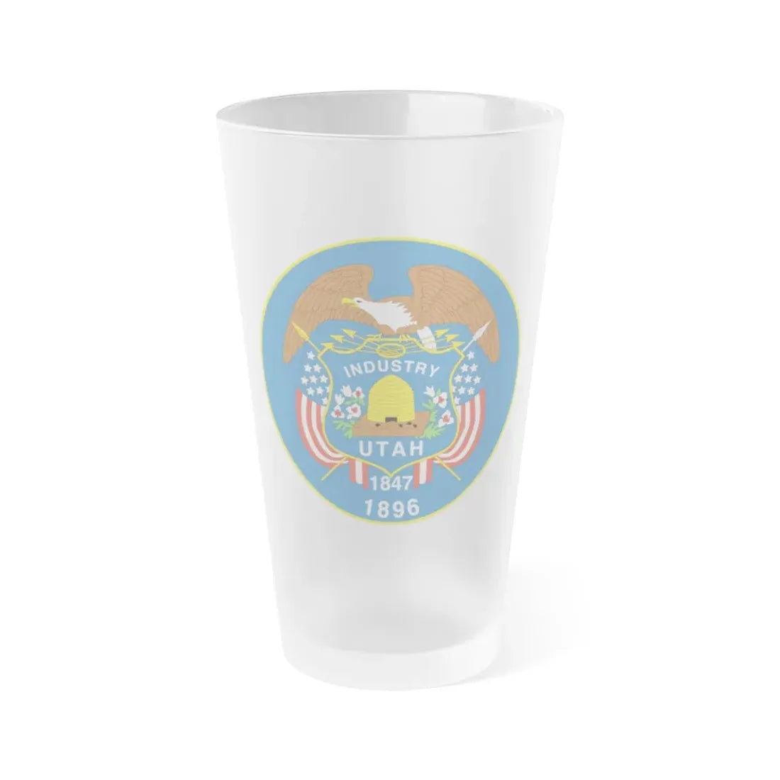 Utah State Seal NARA - Frosted Pint Glass 16oz 16oz Frosted - Go Mug Yourself