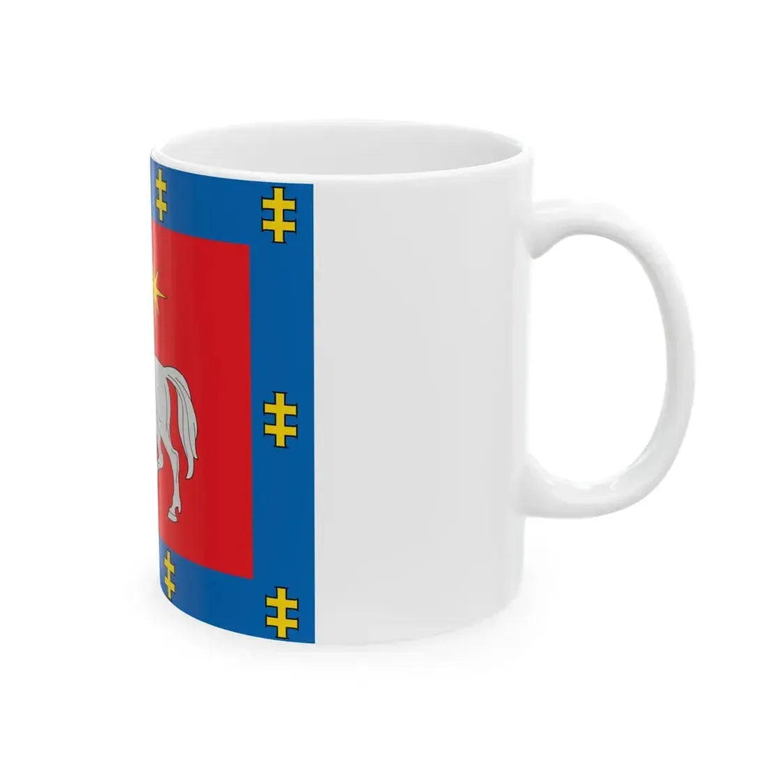Utena County flag (Lithuania) White Coffee Mug - Go Mug Yourself
