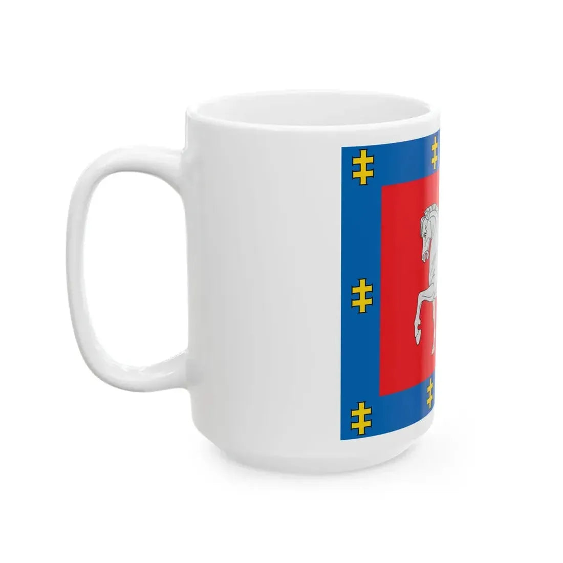 Utena County flag (Lithuania) White Coffee Mug - Go Mug Yourself