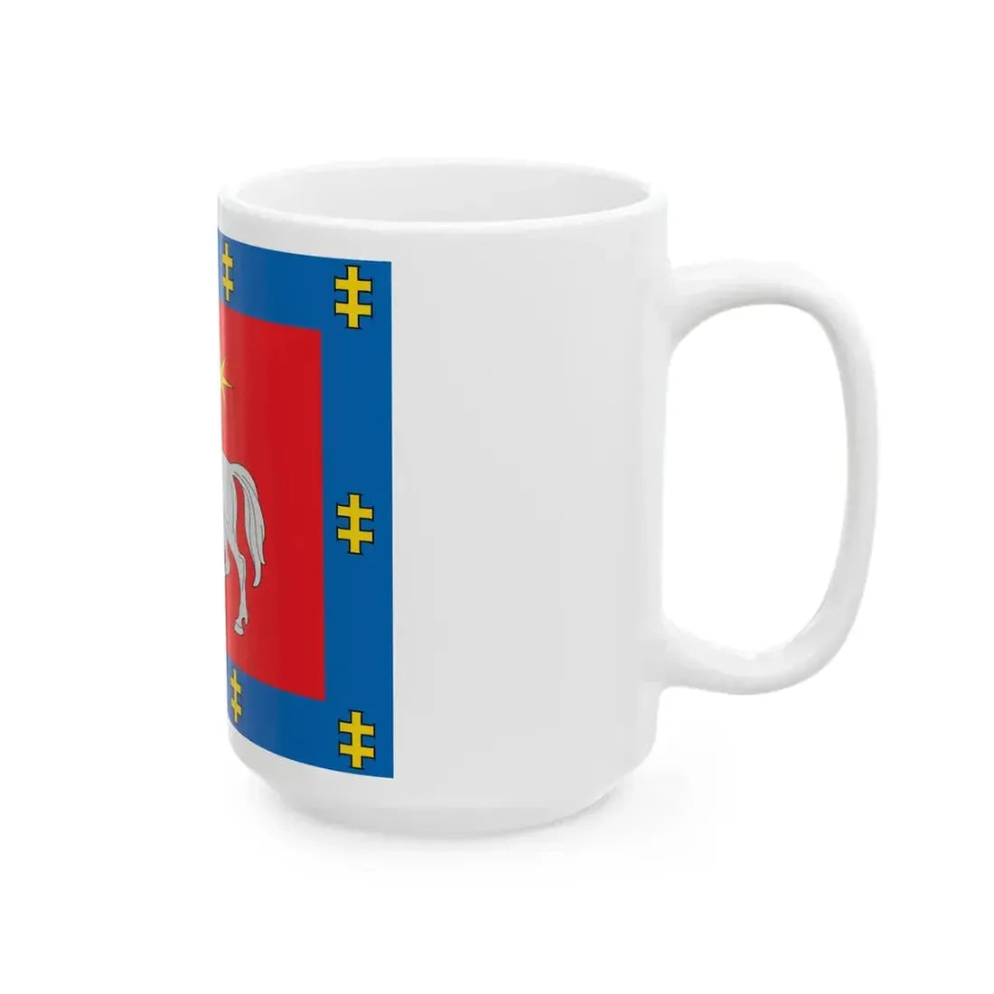 Utena County flag (Lithuania) White Coffee Mug - Go Mug Yourself