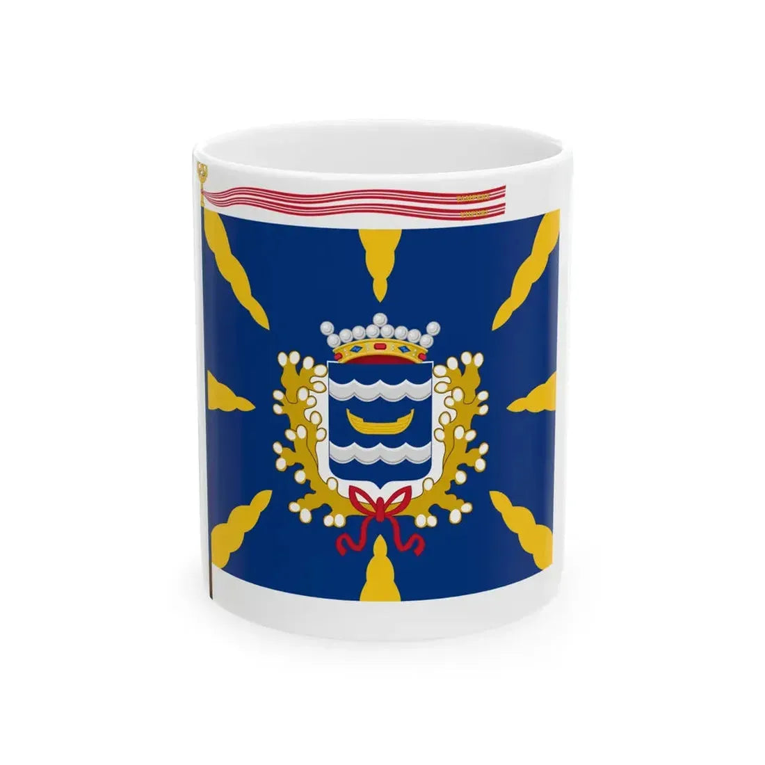 Uudenmaan prikaatin lippu (Finland) White Coffee Mug 11oz - Go Mug Yourself