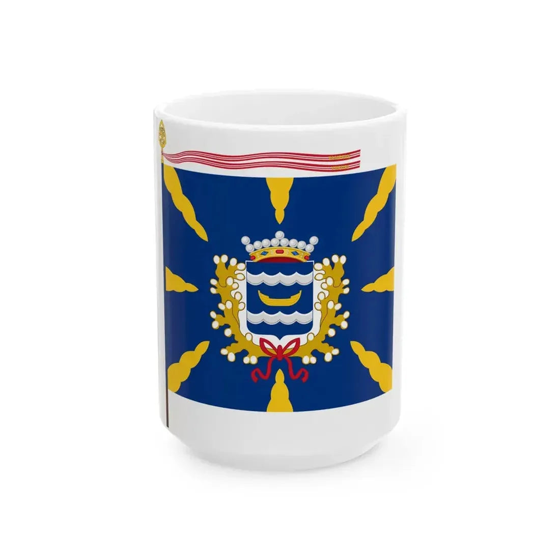 Uudenmaan prikaatin lippu (Finland) White Coffee Mug 15oz - Go Mug Yourself