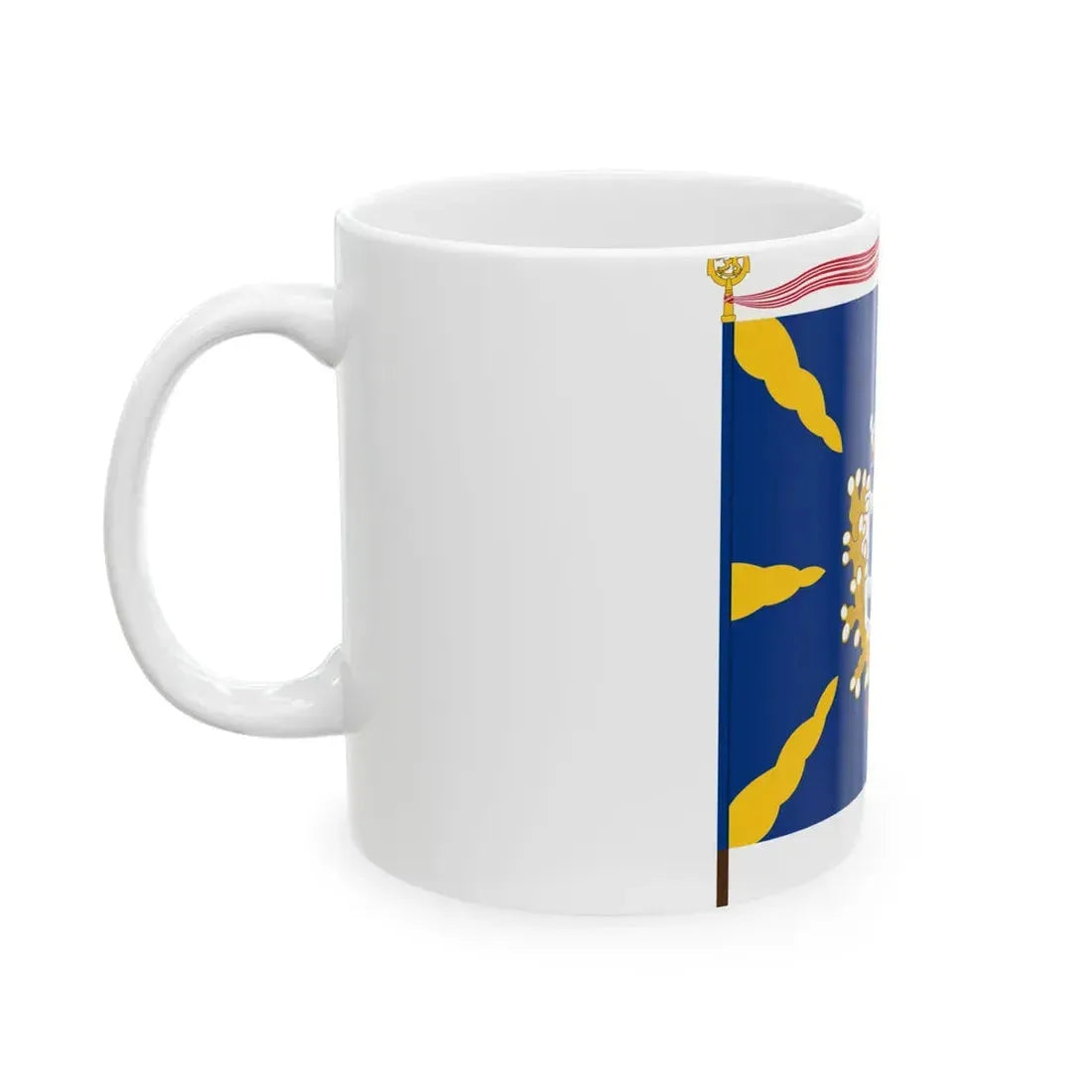 Uudenmaan prikaatin lippu (Finland) White Coffee Mug - Go Mug Yourself