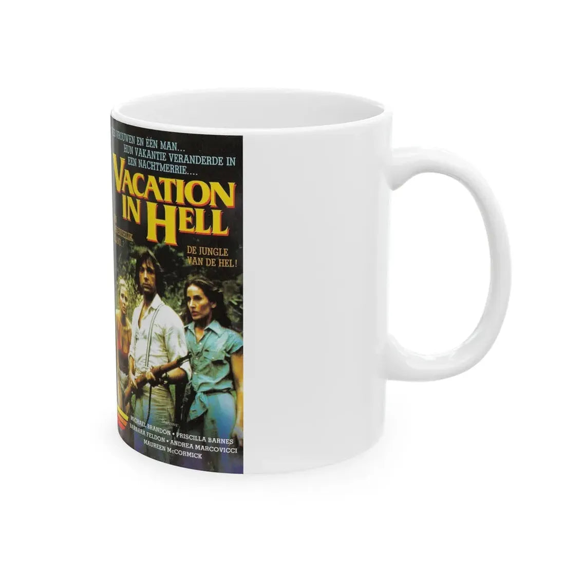VACATION IN HELL (VHS COVER) - White Coffee Mug - Go Mug Yourself