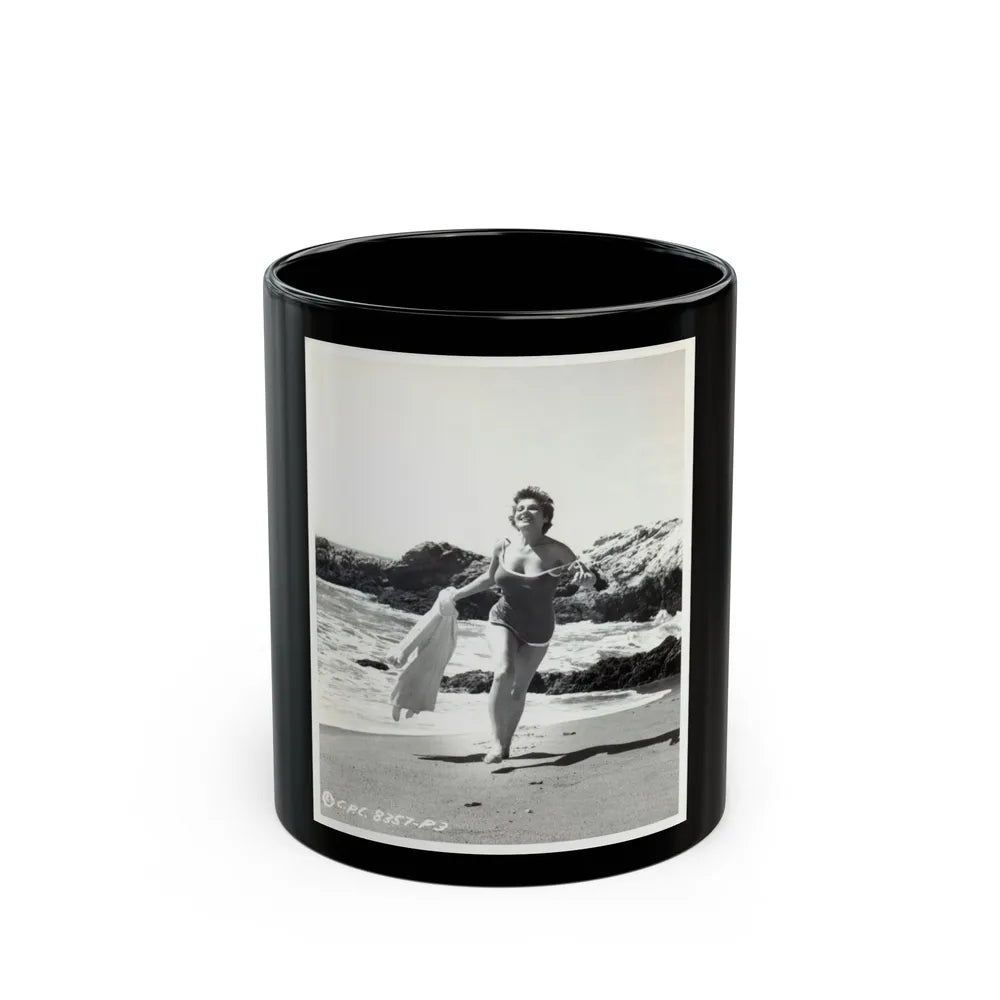 Valerie French #04 (Vintage Female Icon) Black Coffee Mug-11oz-Go Mug Yourself
