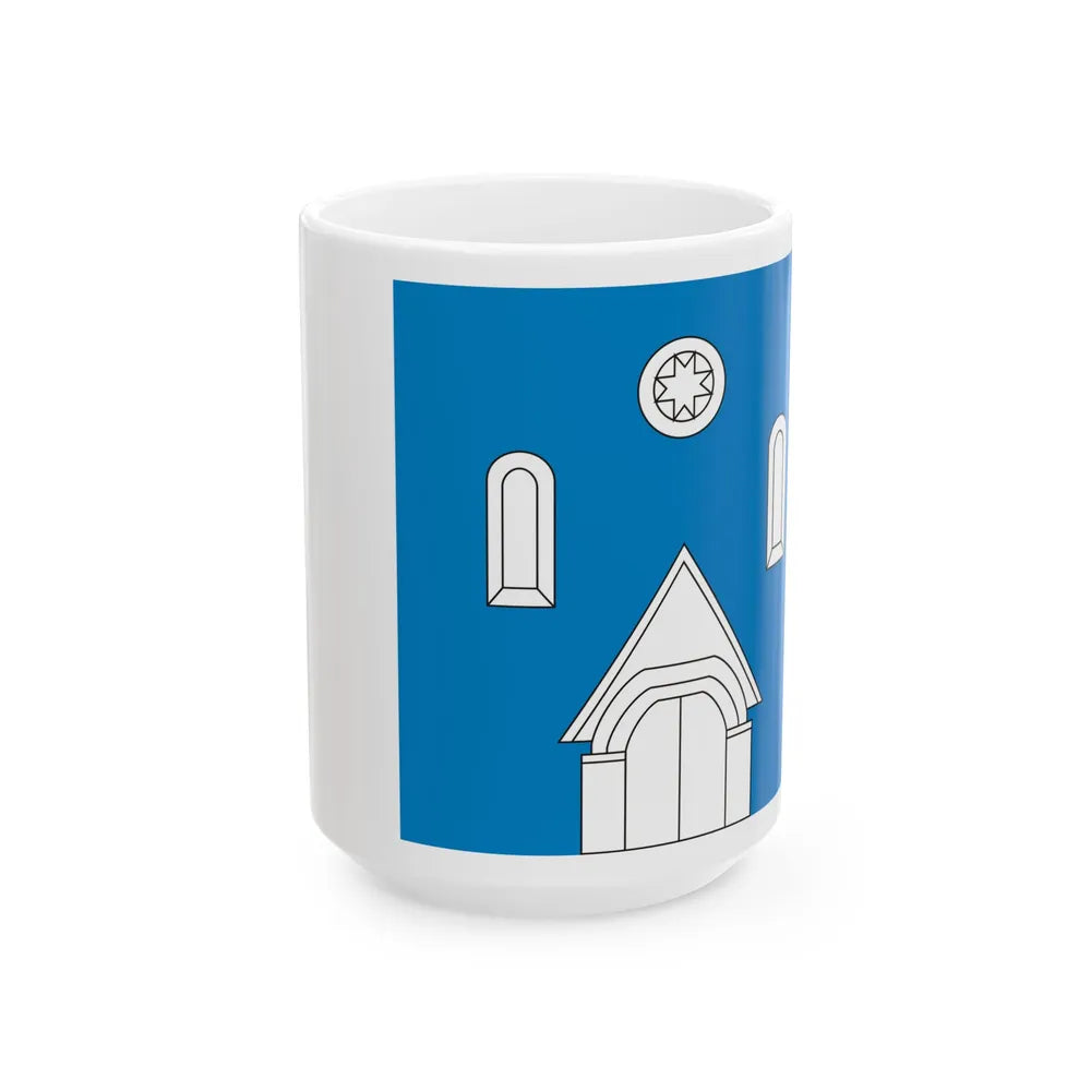 Valjala lipp (Estonia) White Coffee Mug 15oz - Go Mug Yourself