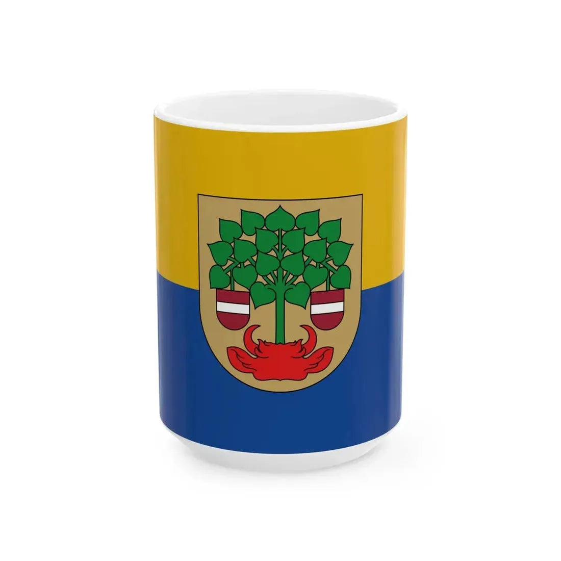 Valmiera flag (Latvia) White Coffee Mug 15oz - Go Mug Yourself