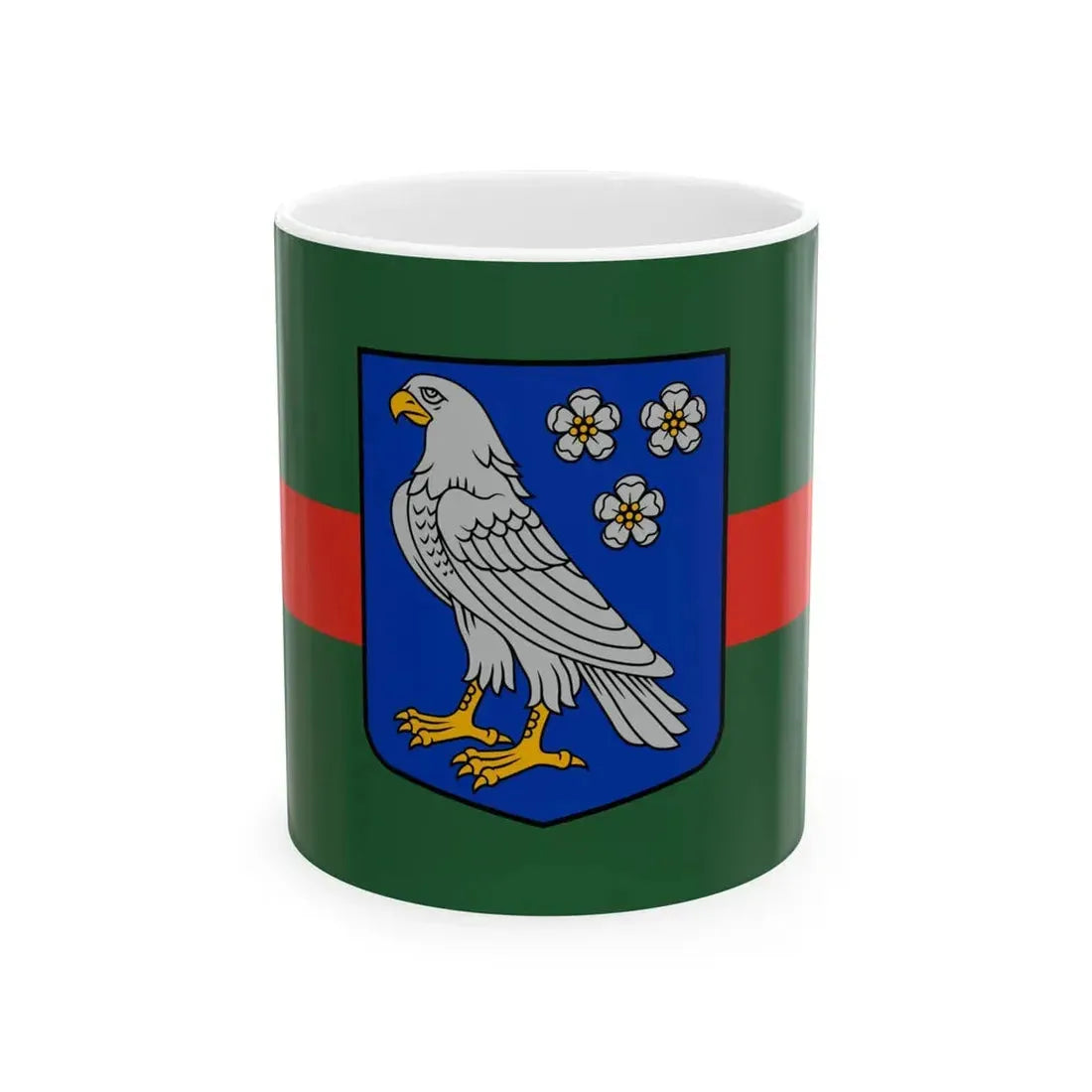 Vandzenes pagasta karogs (Latvia) White Coffee Mug 11oz - Go Mug Yourself