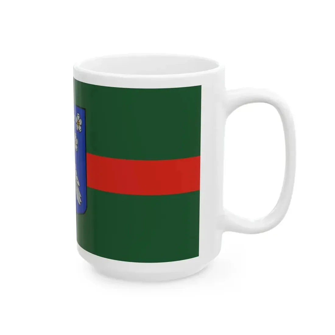 Vandzenes pagasta karogs (Latvia) White Coffee Mug - Go Mug Yourself