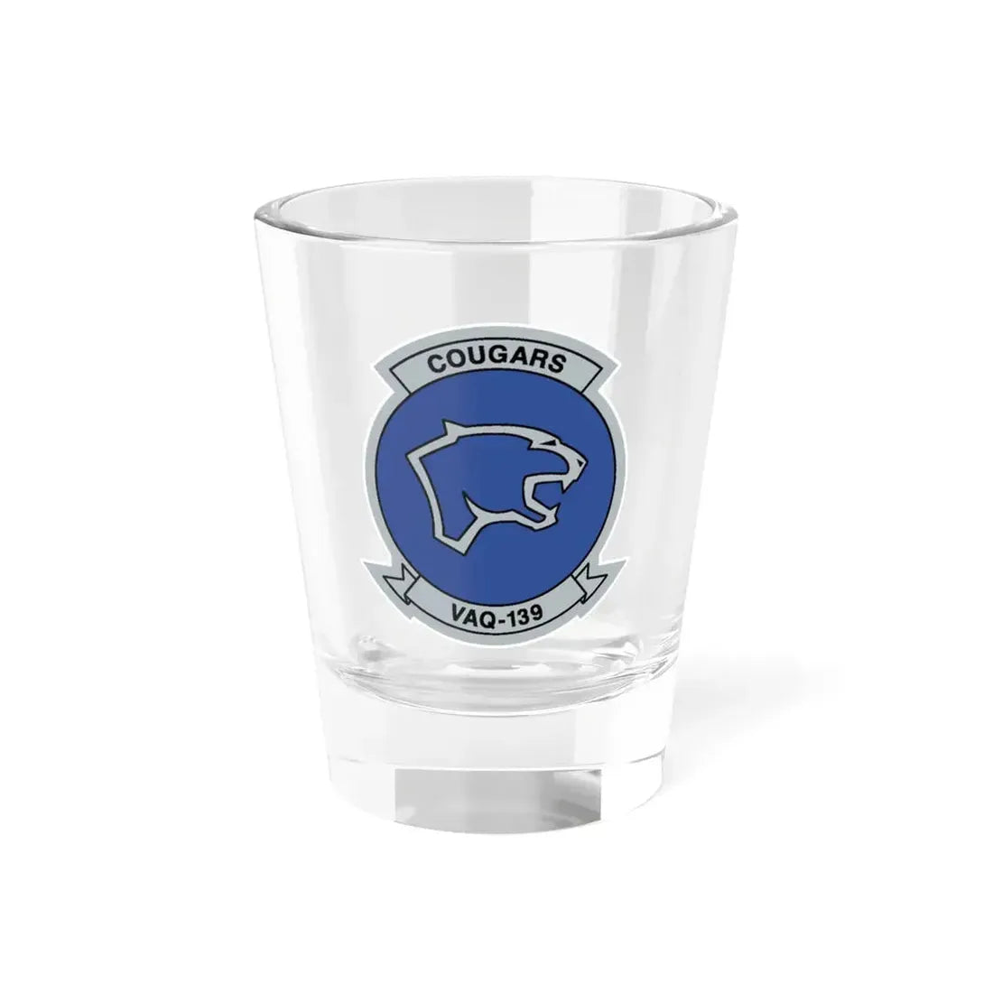 VAQ 139 Cougars (U.S. Navy) Shot Glass 1.5oz 1.5oz - Go Mug Yourself