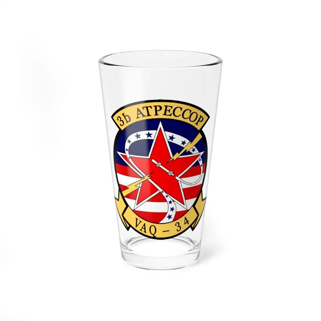VAQ 34 Tactical Electronic Warfare Squadron 34 (U.S. Navy) Pint Glass 16oz 16oz - Go Mug Yourself