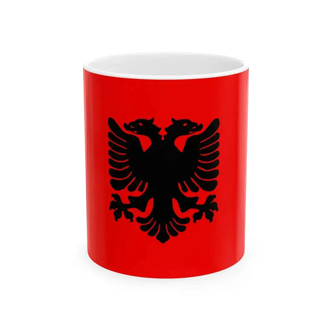 Variant eagle flag of Albania (Albania) White Coffee Mug 11oz - Go Mug Yourself