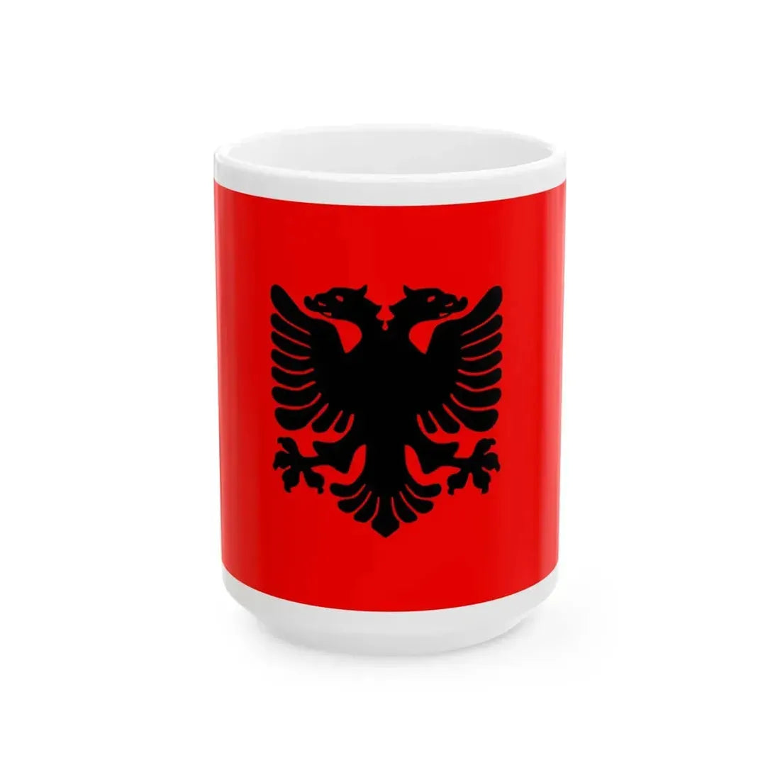 Variant eagle flag of Albania (Albania) White Coffee Mug 15oz - Go Mug Yourself