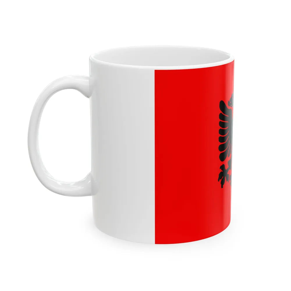 Variant eagle flag of Albania (Albania) White Coffee Mug - Go Mug Yourself