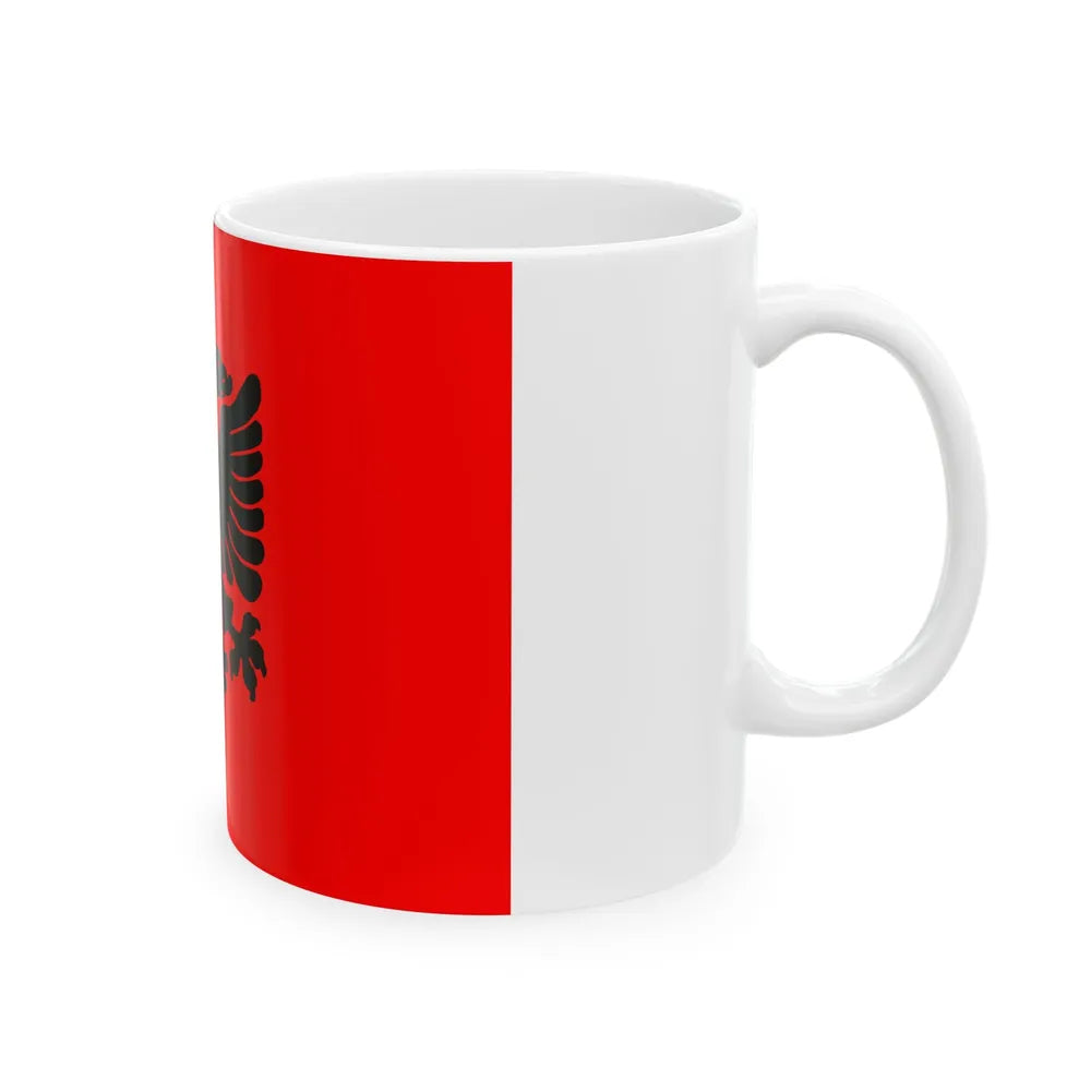 Variant eagle flag of Albania (Albania) White Coffee Mug - Go Mug Yourself