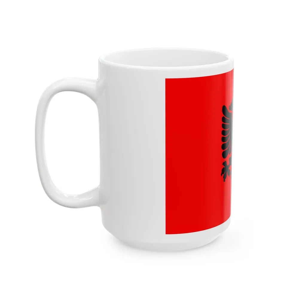 Variant eagle flag of Albania (Albania) White Coffee Mug - Go Mug Yourself
