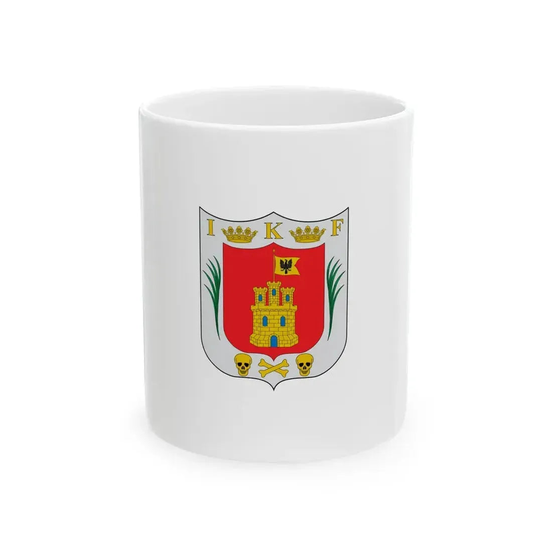 Variant flag of Tlaxcala on field of white (Mexico) White Coffee Mug 11oz - Go Mug Yourself
