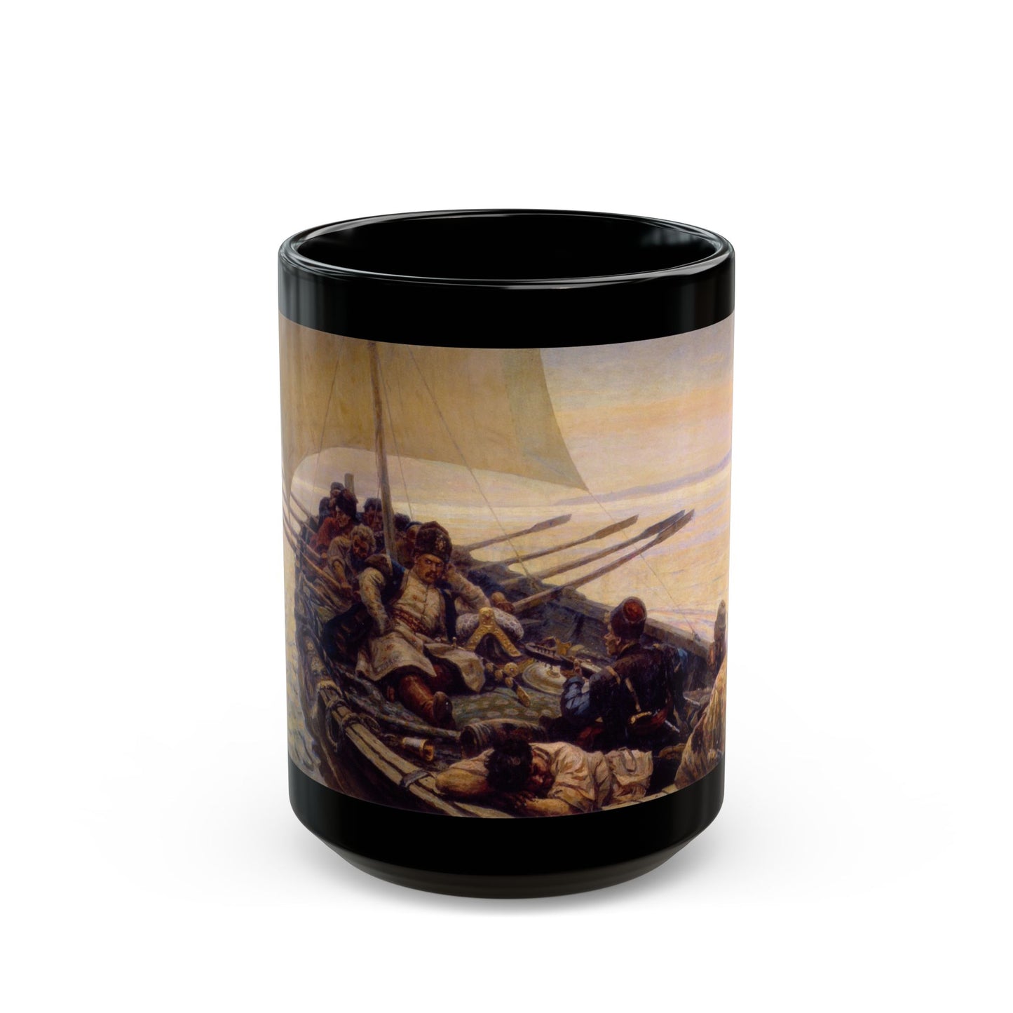 Vasily Ivanovich Surikov (1848-1916) Stepan Razin - Black Coffee Mug-15oz-Go Mug Yourself