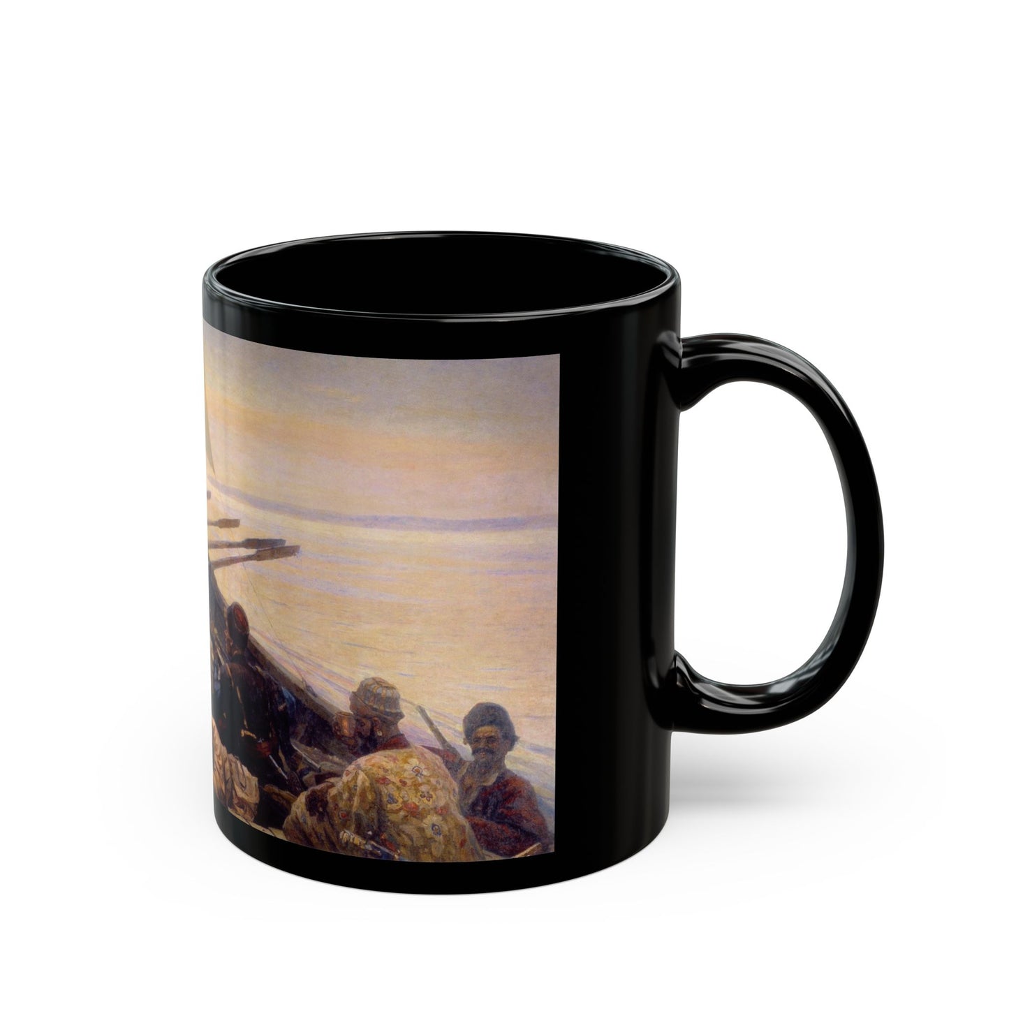 Vasily Ivanovich Surikov (1848-1916) Stepan Razin - Black Coffee Mug-Go Mug Yourself