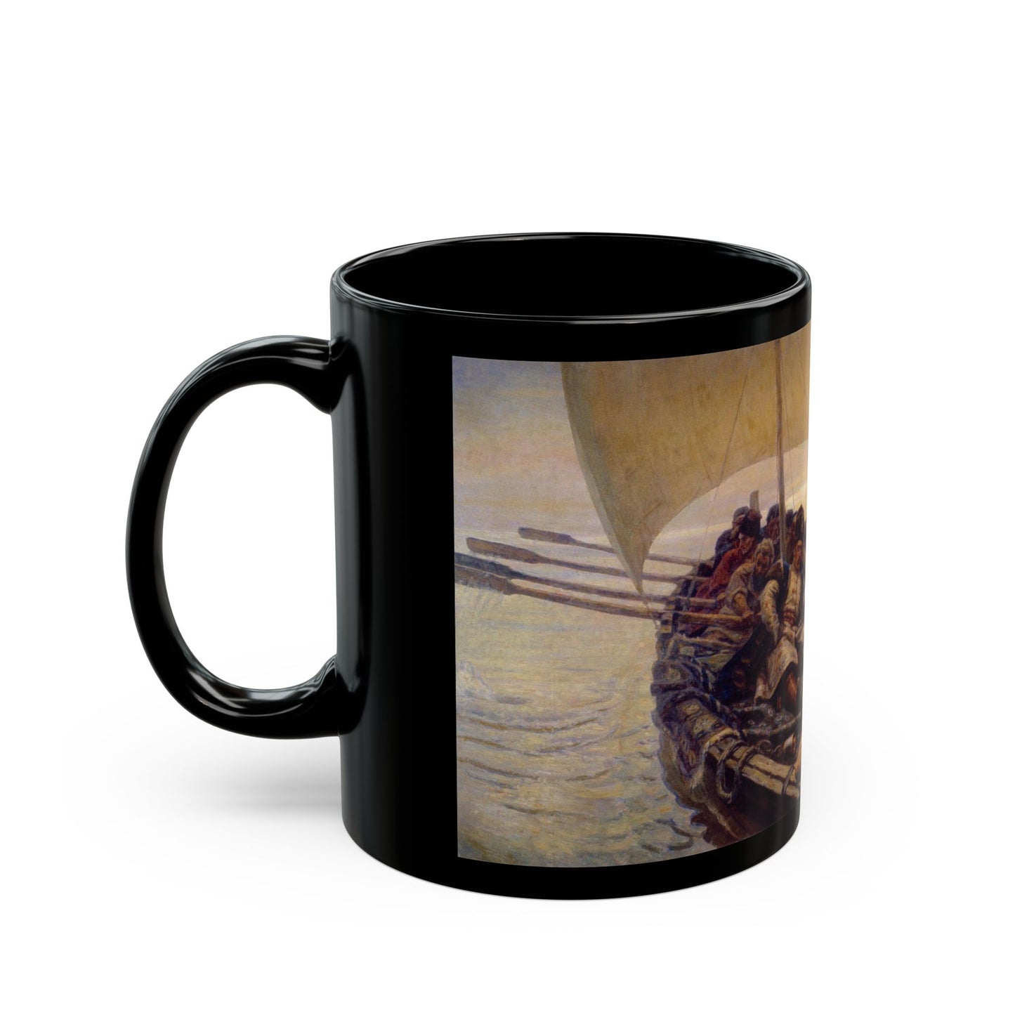 Vasily Ivanovich Surikov (1848-1916) Stepan Razin - Black Coffee Mug-Go Mug Yourself
