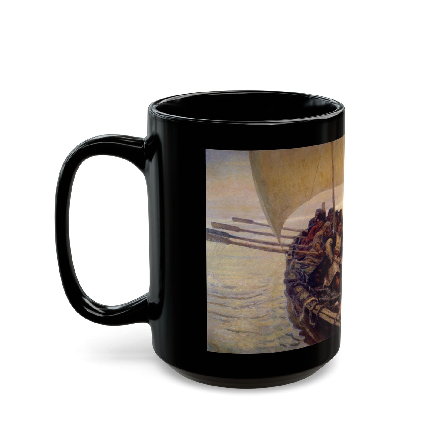 Vasily Ivanovich Surikov (1848-1916) Stepan Razin - Black Coffee Mug-Go Mug Yourself