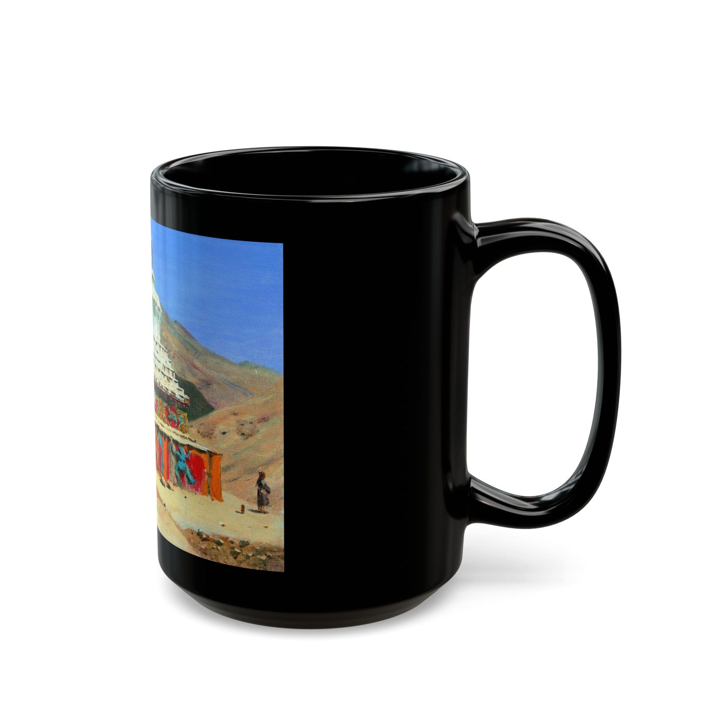 Vasily Vereshchagin (1842-1904) Reliquaries in Ladakh - Black Coffee Mug-Go Mug Yourself