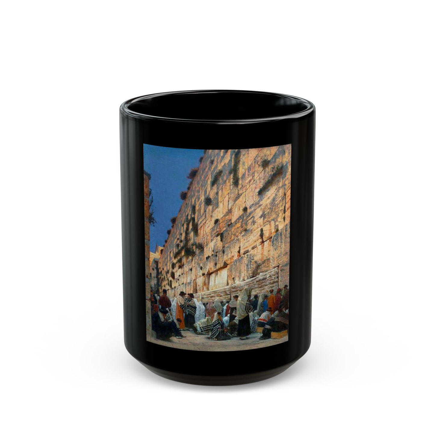 Vasily Vereshchagin (1842-1904) Solomon's Wall - Black Coffee Mug-15oz-Go Mug Yourself