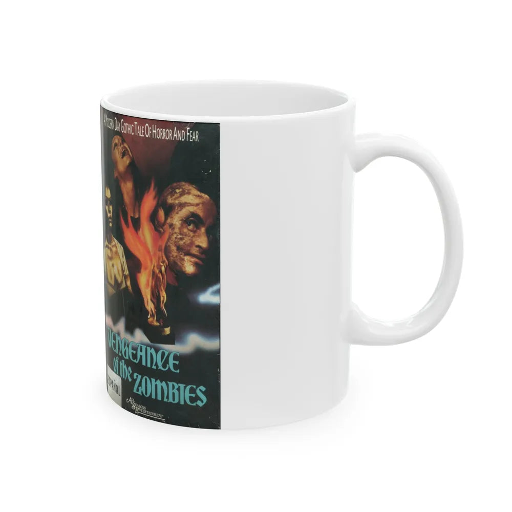 VENGEANCE OF THE ZOMBIES A MODERN DAY GOTHIC TALE OF HORROR (VHS COVER) - White Coffee Mug-Go Mug Yourself
