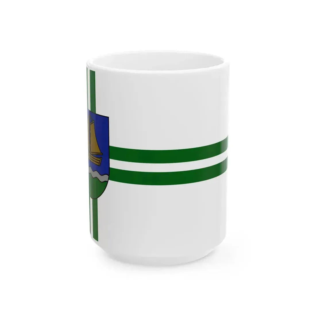 Ventspils novada karogs (Latvia) White Coffee Mug 15oz - Go Mug Yourself