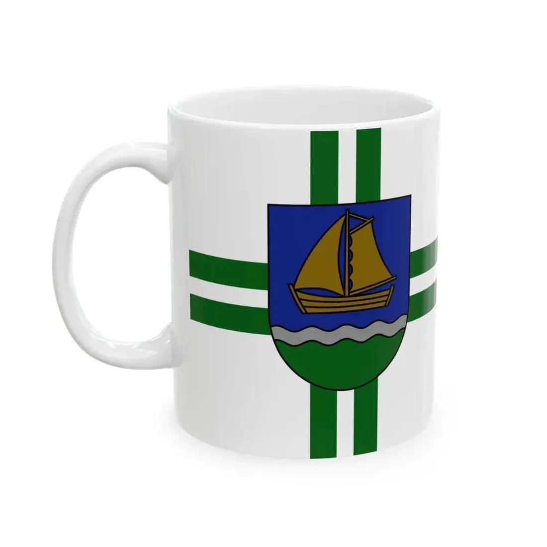 Ventspils novada karogs (Latvia) White Coffee Mug - Go Mug Yourself