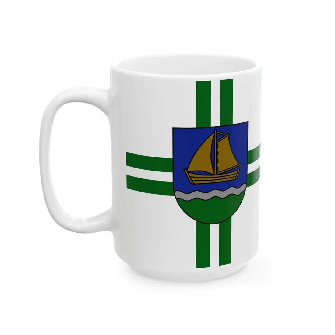 Ventspils novada karogs (Latvia) White Coffee Mug - Go Mug Yourself