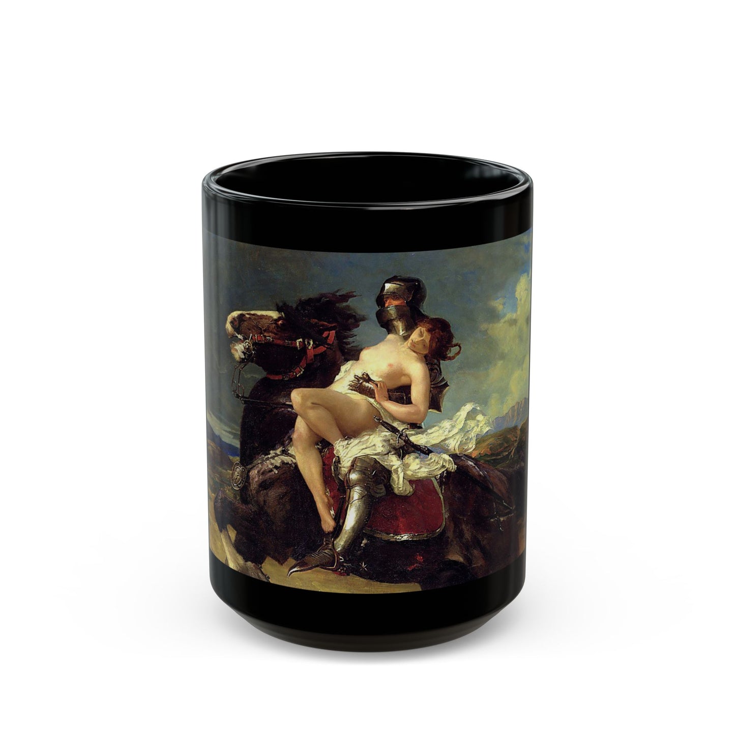 Vereker Monteith Hamilton (1856-1931) The Rescue - Black Coffee Mug-15oz-Go Mug Yourself