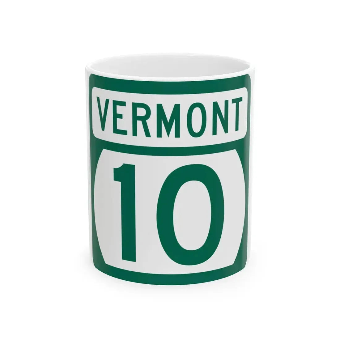 Vermont 10 (Vermont) (Road Sign) White Coffee Mug 11oz - Go Mug Yourself