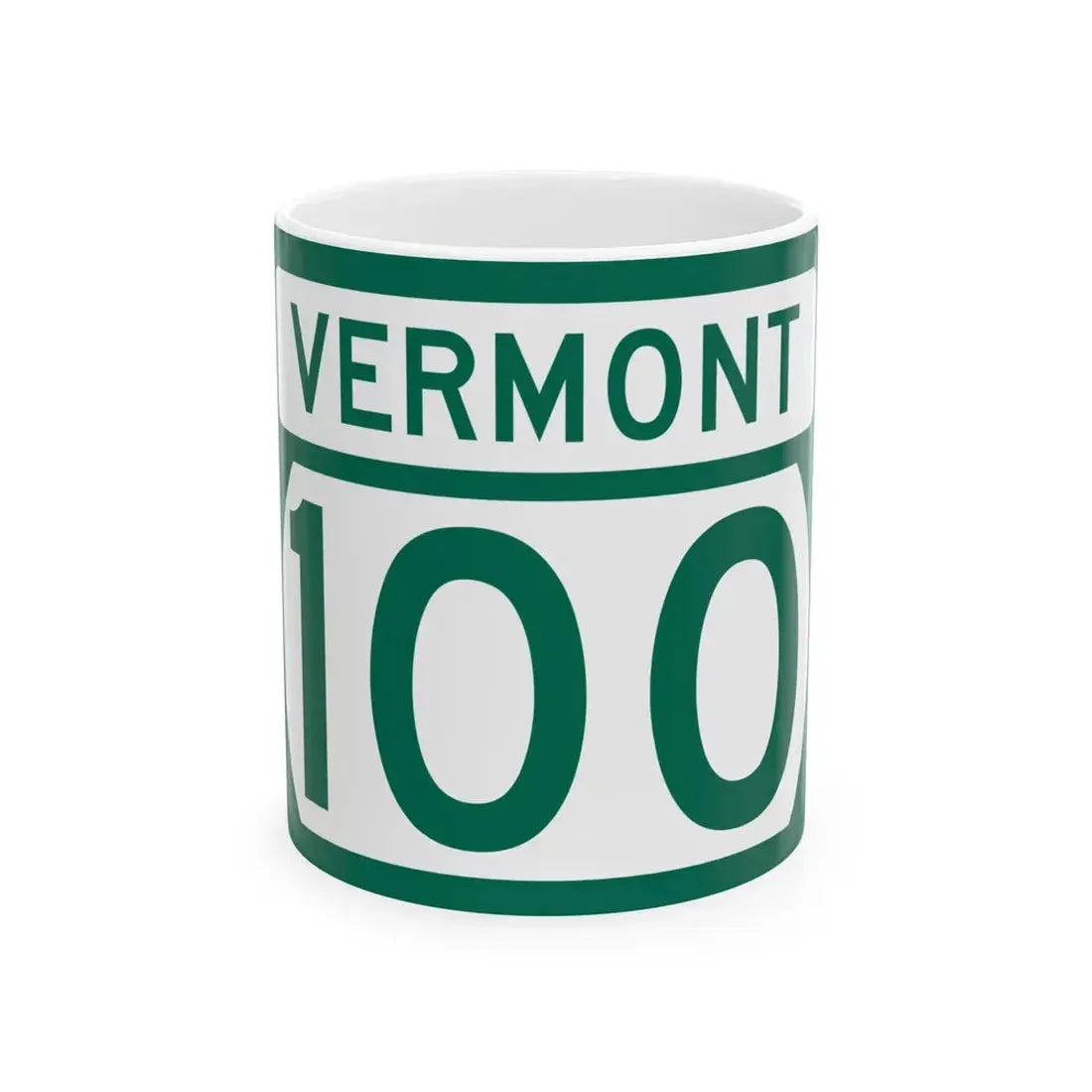 Vermont 100 (Vermont) (Road Sign) White Coffee Mug 11oz - Go Mug Yourself