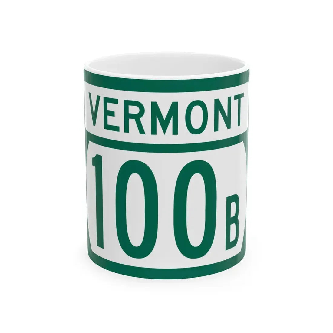 Vermont 100B (Vermont) (Road Sign) White Coffee Mug 11oz - Go Mug Yourself