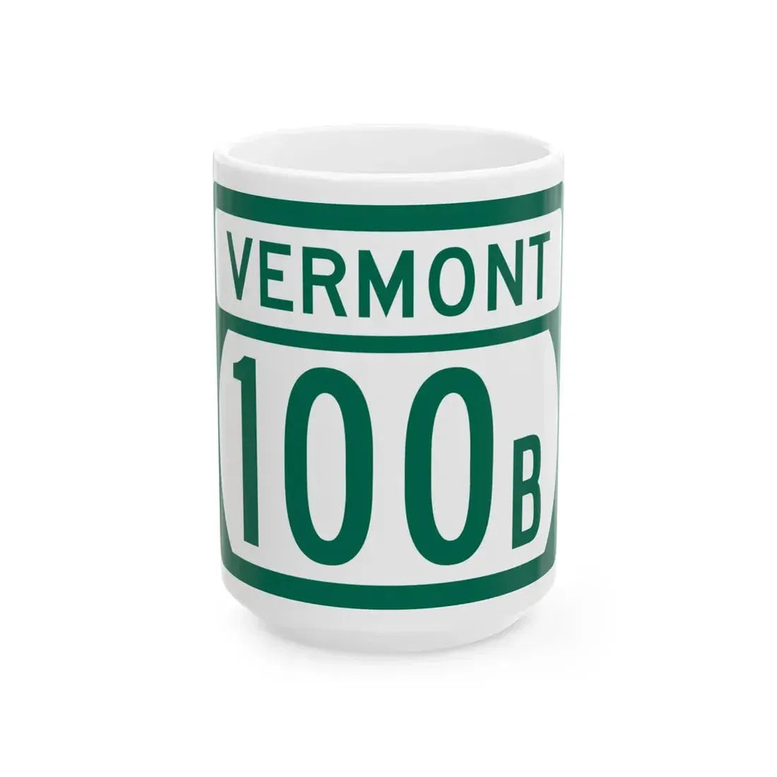 Vermont 100B (Vermont) (Road Sign) White Coffee Mug 15oz - Go Mug Yourself