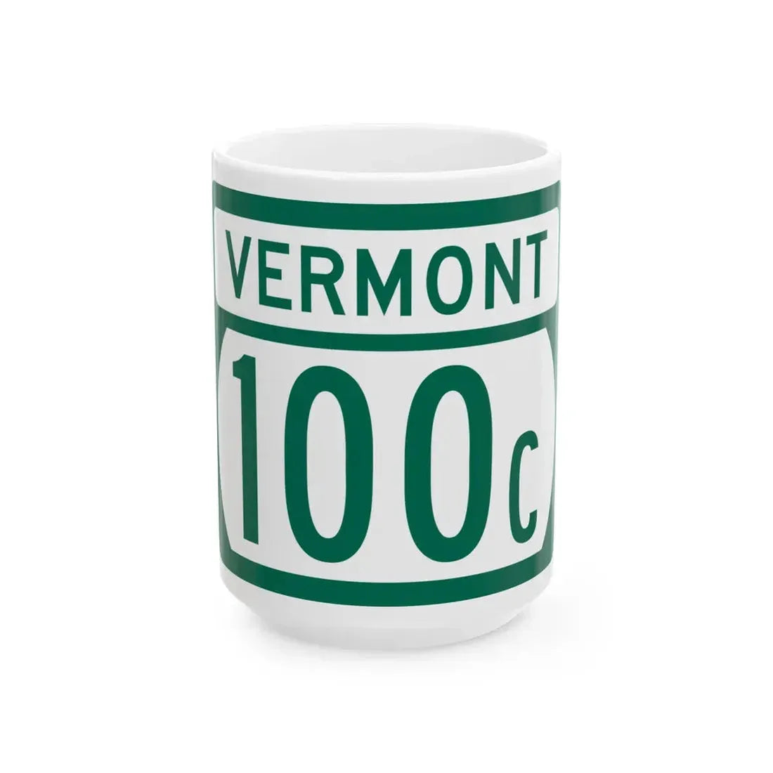 Vermont 100C (Vermont) (Road Sign) White Coffee Mug 15oz - Go Mug Yourself