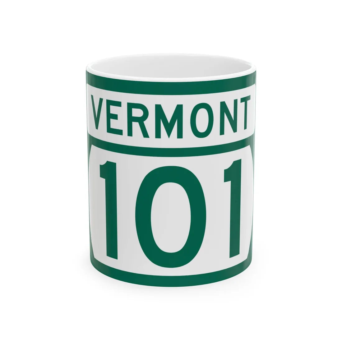 Vermont 101 (Vermont) (Road Sign) White Coffee Mug 11oz - Go Mug Yourself