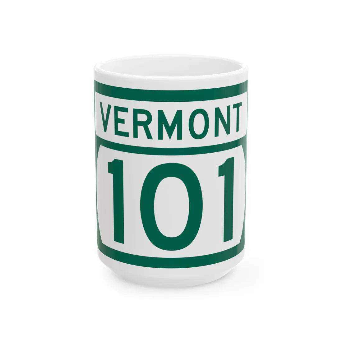 Vermont 101 (Vermont) (Road Sign) White Coffee Mug 15oz - Go Mug Yourself