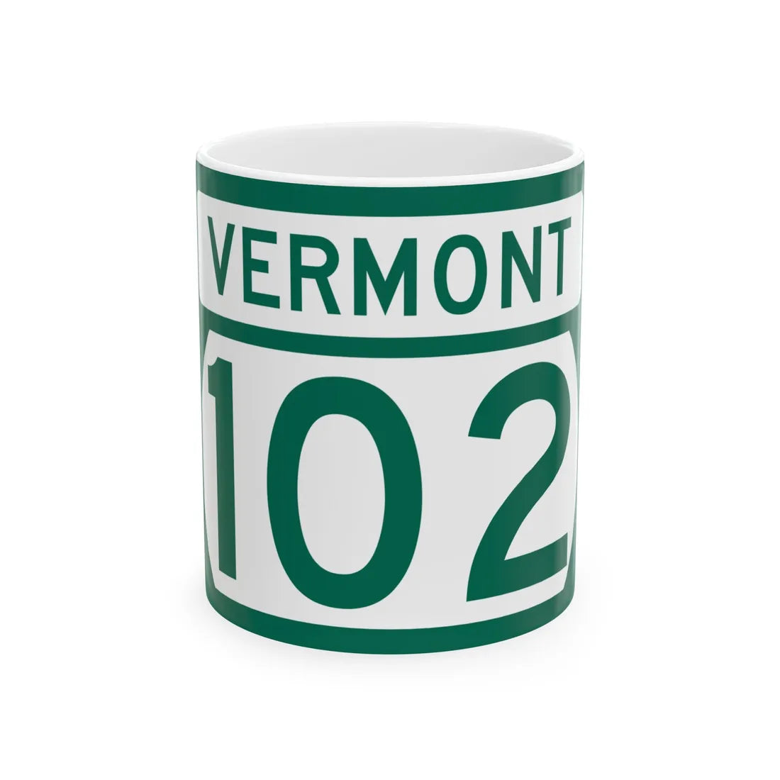Vermont 102 (Vermont) (Road Sign) White Coffee Mug 11oz - Go Mug Yourself
