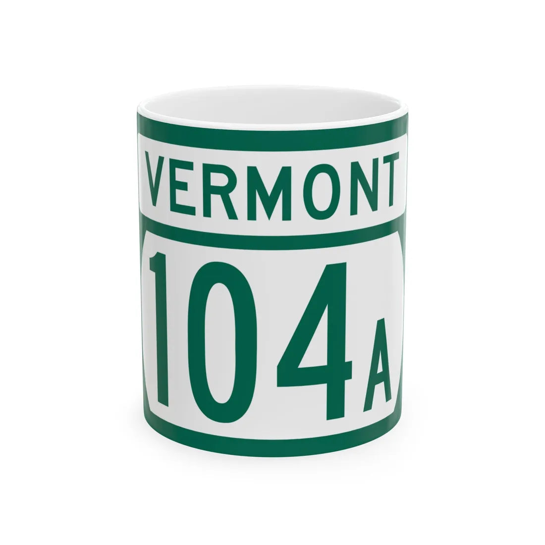 Vermont 104A (Vermont) (Road Sign) White Coffee Mug 11oz - Go Mug Yourself