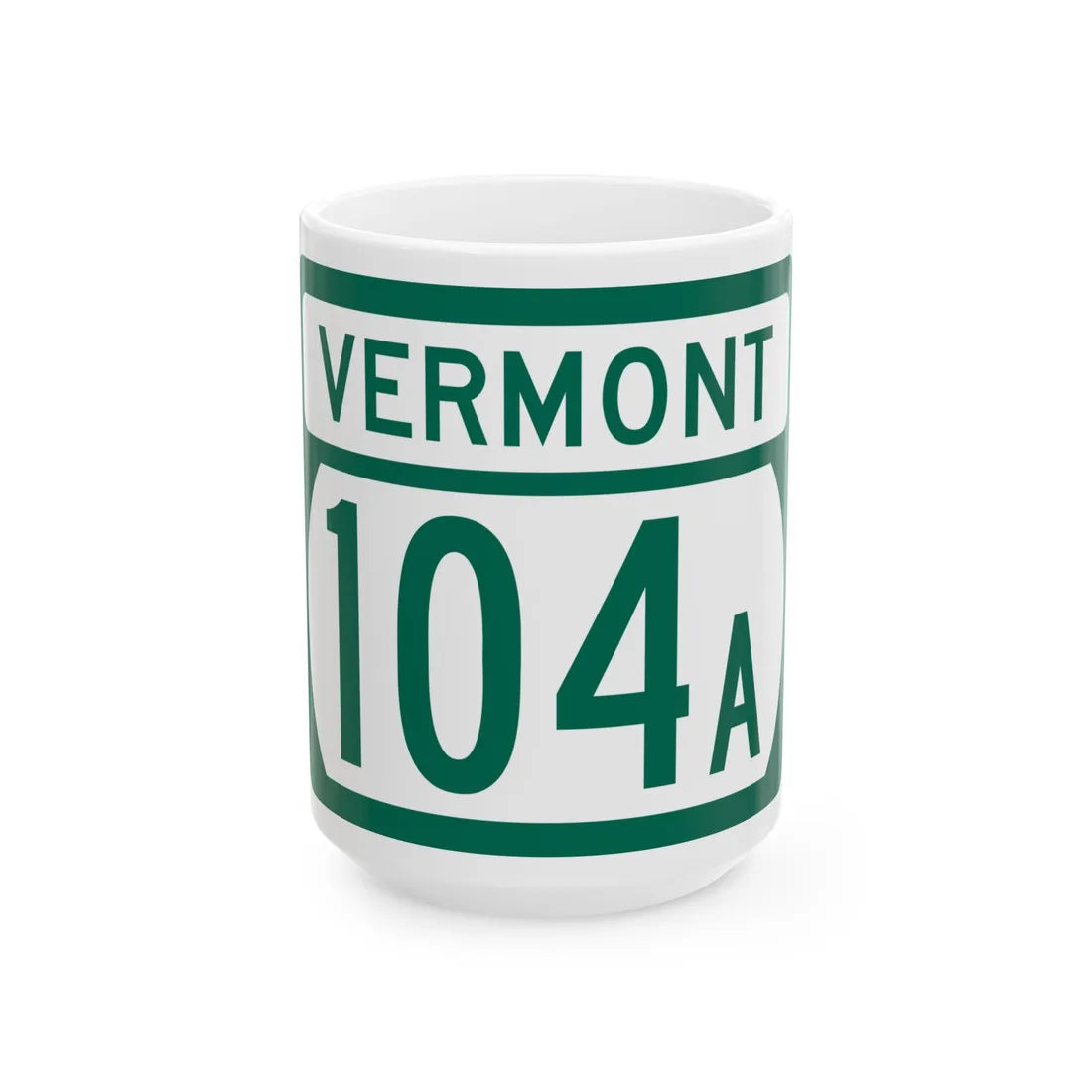 Vermont 104A (Vermont) (Road Sign) White Coffee Mug 15oz - Go Mug Yourself