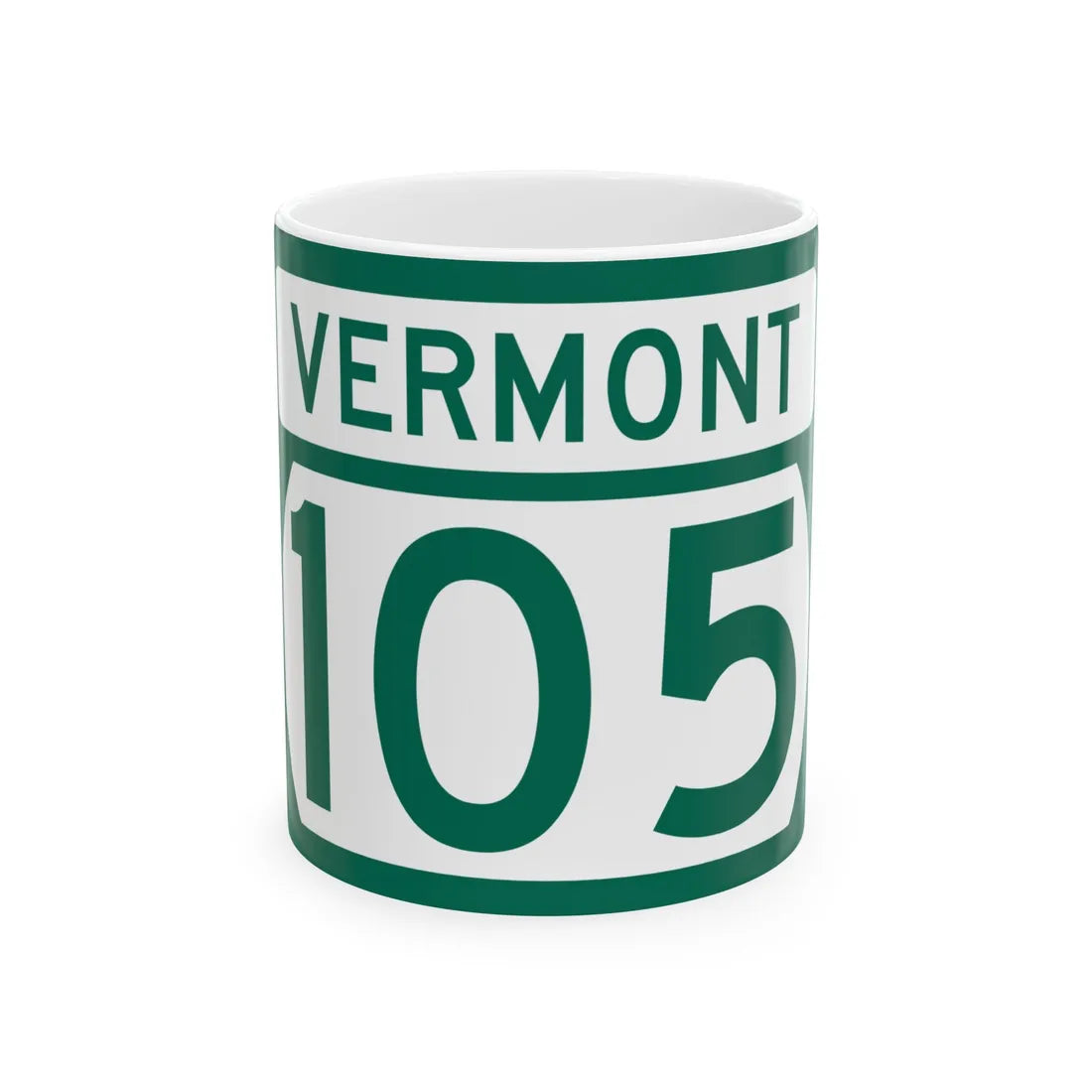 Vermont 105 (Vermont) (Road Sign) White Coffee Mug 11oz - Go Mug Yourself