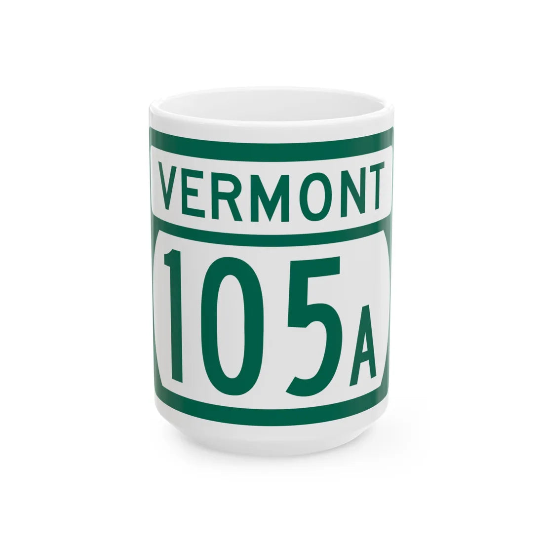 Vermont 105A (Vermont) (Road Sign) White Coffee Mug 15oz - Go Mug Yourself