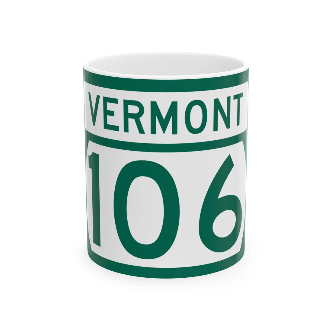 Vermont 106 (Vermont) (Road Sign) White Coffee Mug 11oz - Go Mug Yourself