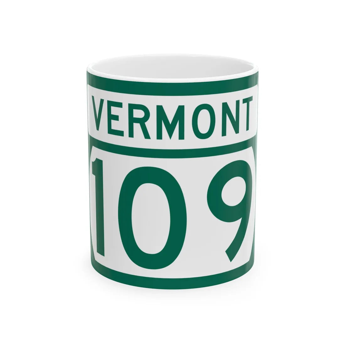 Vermont 109 (Vermont) (Road Sign) White Coffee Mug 11oz - Go Mug Yourself