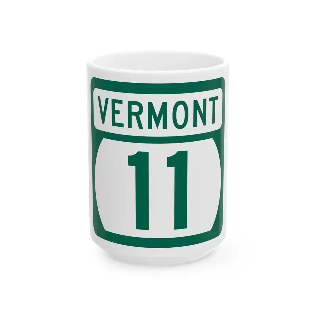 Vermont 11 (Vermont) (Road Sign) White Coffee Mug 15oz - Go Mug Yourself