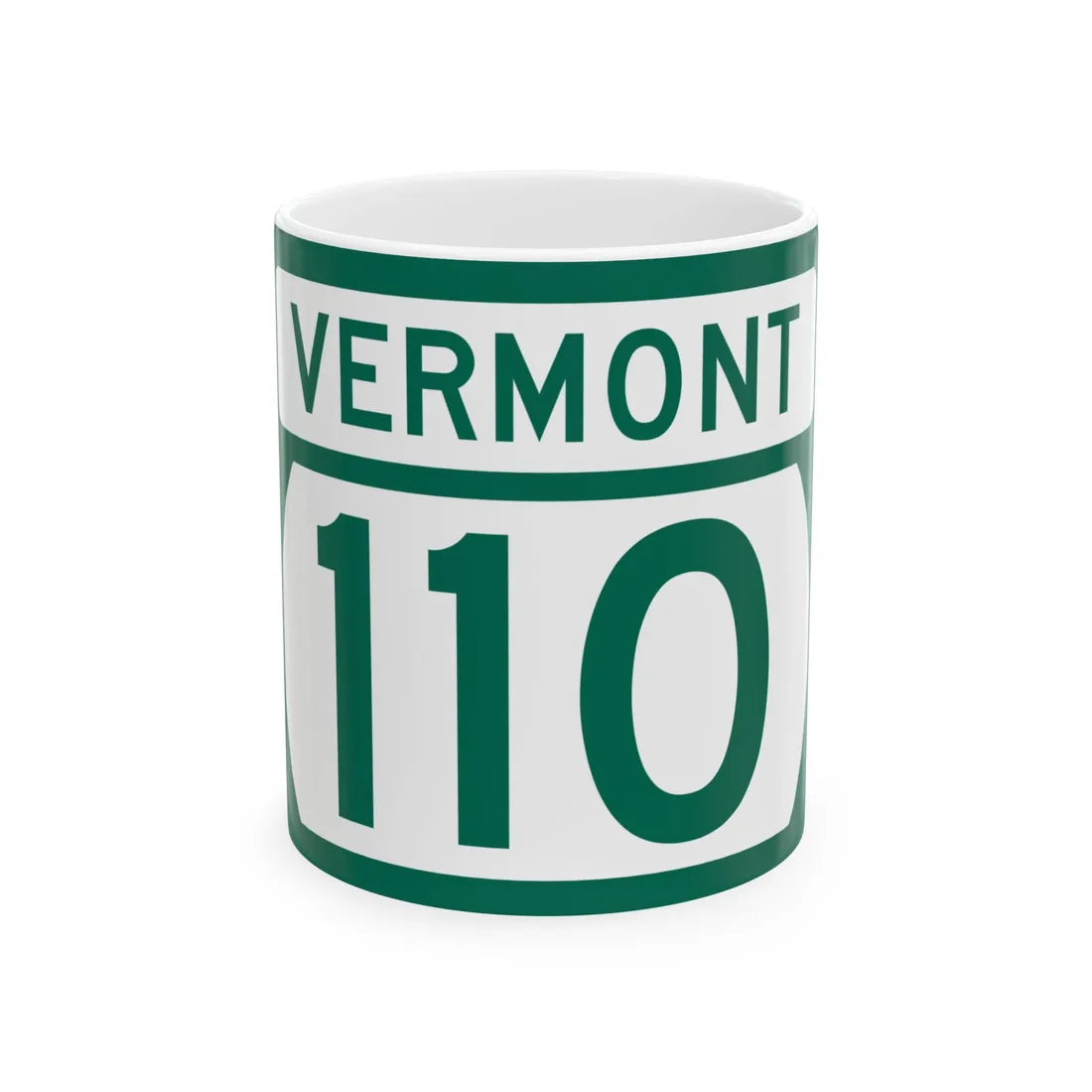 Vermont 110 (Vermont) (Road Sign) White Coffee Mug 11oz - Go Mug Yourself